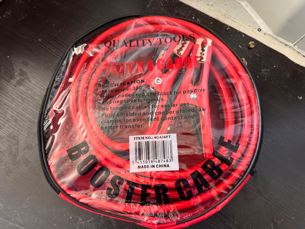 New In Package  16’ x 4 Gauge Jumper Cables