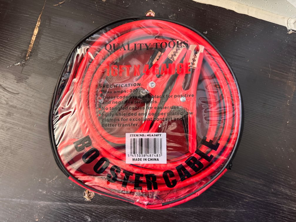 New In Package  16’ x 4 Gauge Jumper Cables