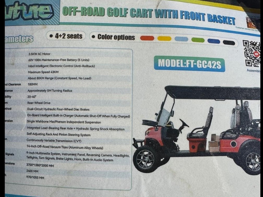 NEW Future FT-GC42S 4+2 Seat Green Off-Road Golf Cart
