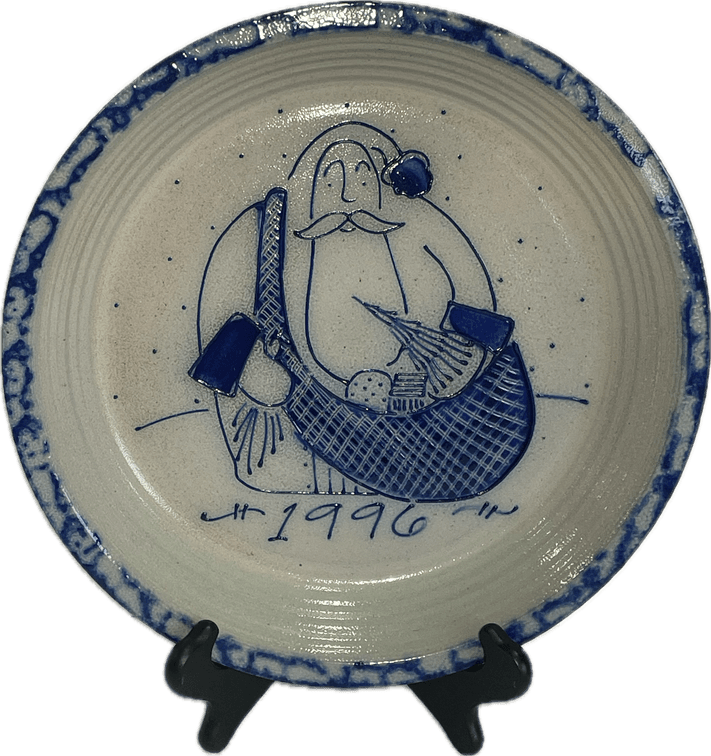 1996 Eldreth Pottery Santa Claus Pie Plate