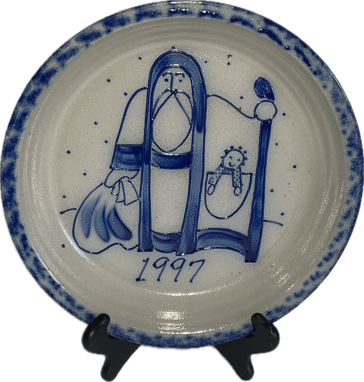 1997 Eldreth Pottery Santa Claus Pie Plate