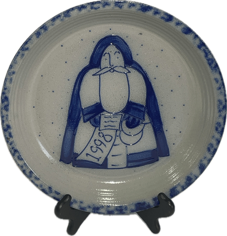1998 Eldreth Pottery Santa Claus Pie Plate