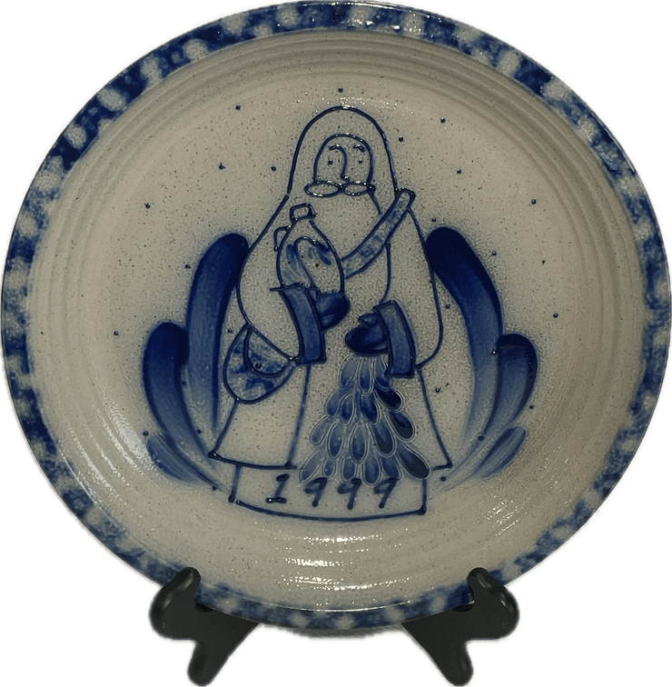 1999 Eldreth Pottery Santa Claus Pie Plate