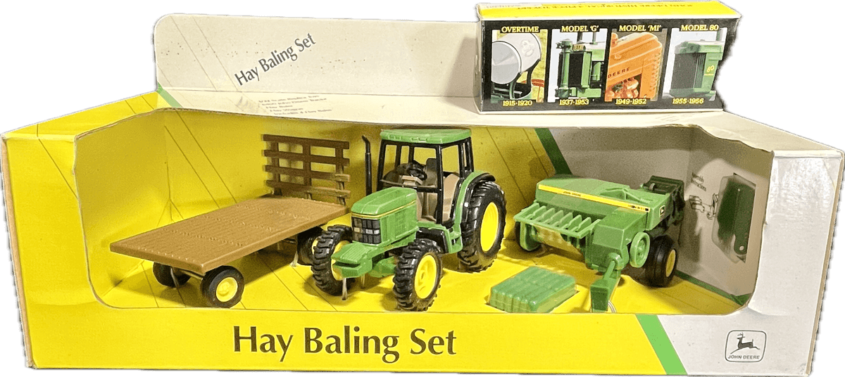 John Deere Hay Baling Set and Historical 4-Piece Toy Set
