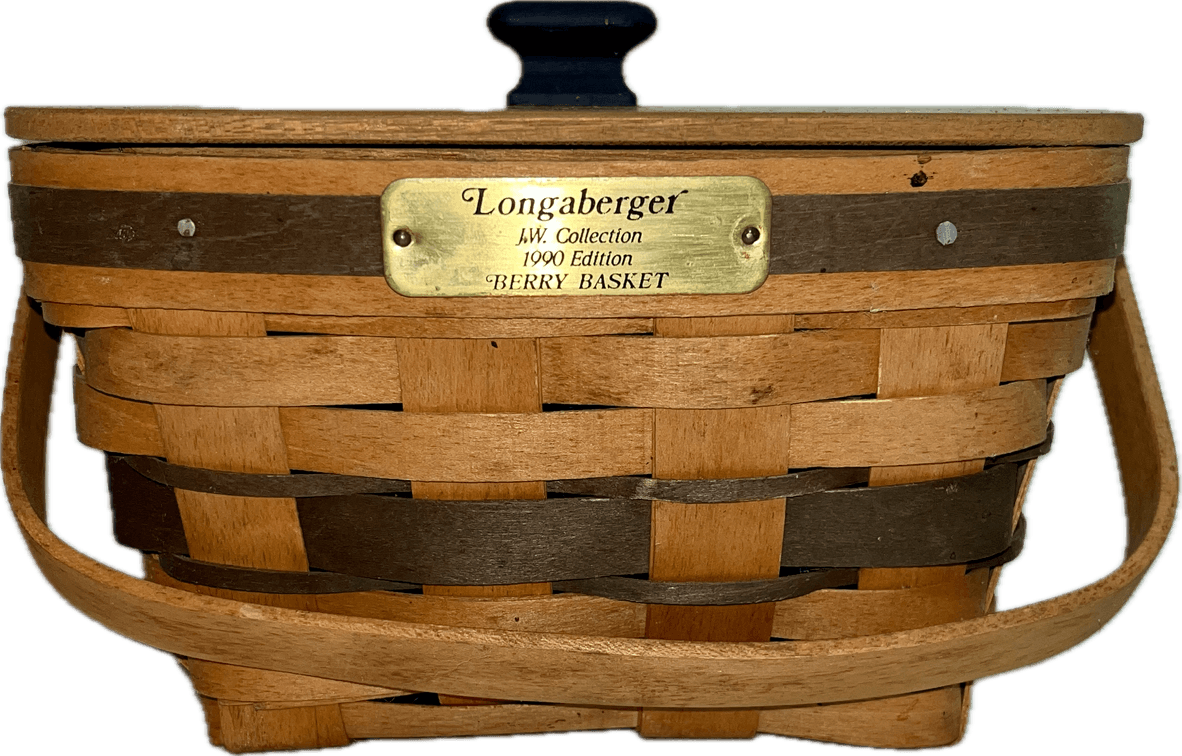 Longaberger JW Collection 1990 Edition Berry Basket with Lid and Protector