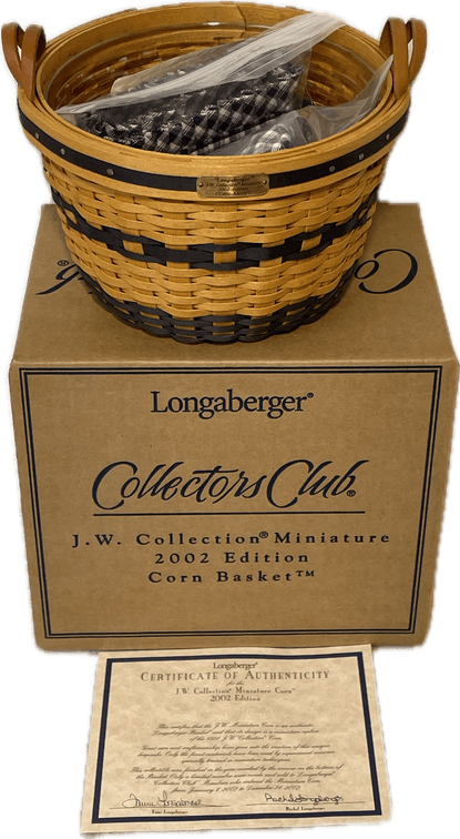 Longaberger J.W. Collection Miniature 2002 Edition Corn Basket with Accessories