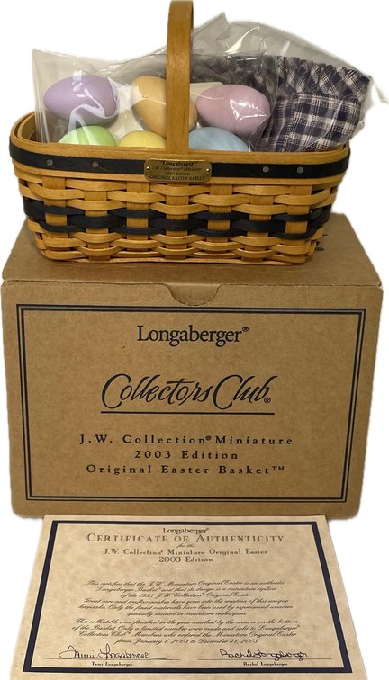 Longaberger J.W. Collection Miniature 2003 Edition Original Easter Basket with Accessories