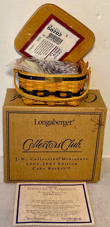 Longaberger J.W. Collection Miniature 2002-2003 Edition Cake Basket with Accessories