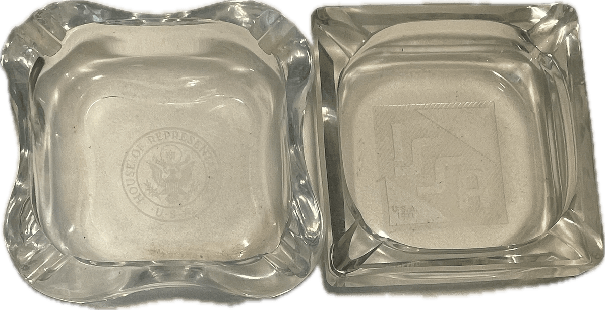 Two Glass Ashtrays-House of Representatives and 1971 ISSA