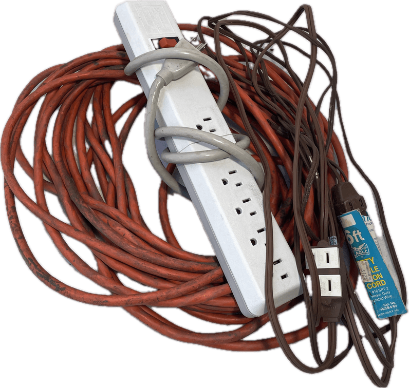 Three Extension Cords and Surge Protector