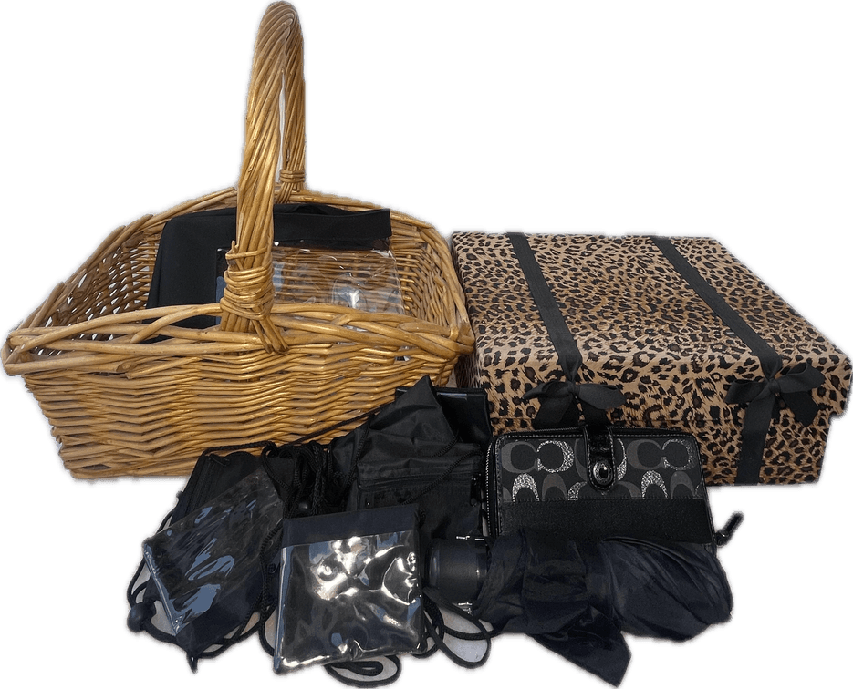 Coach Wallet, Cheetah Print Box, Umbrella, Basket and ID/Money Holders