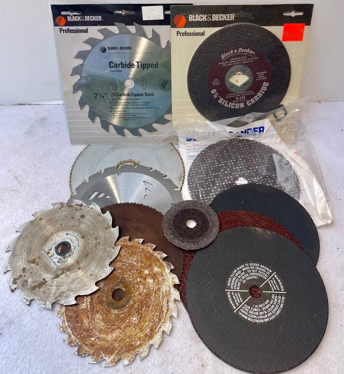 New Black and Decker Saw Blade, Abrasive Disc and Used Blades and Discs