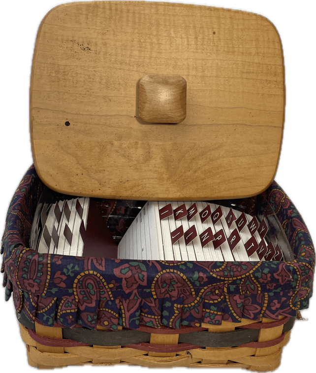 Longaberger 1996 Father’s Day Address Basket with Protector, Liner, Lid and Index Pages