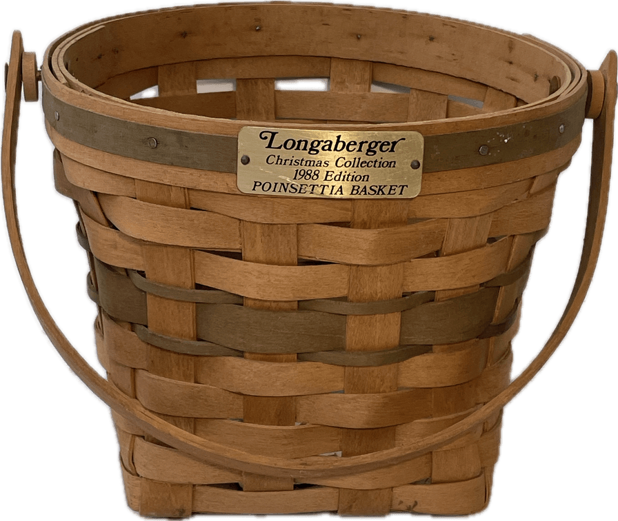 Longaberger Christmas Collection 1988 Edition Poinsettia Basket