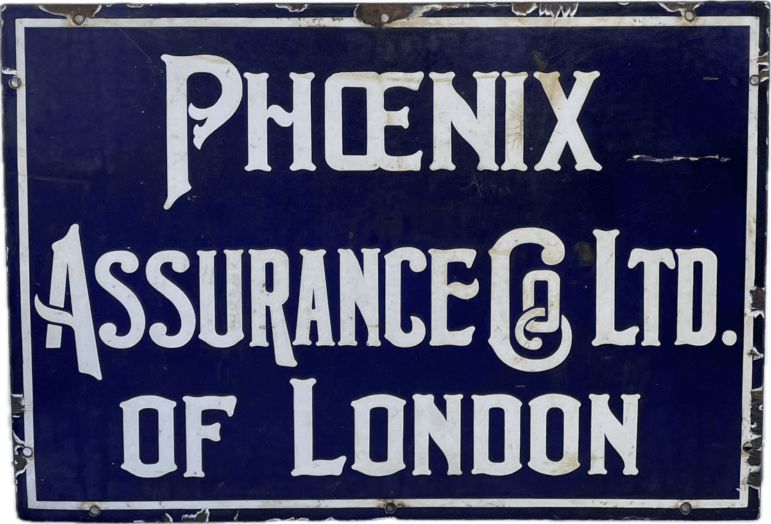Porcelain Enamel Phoenix Assurance Co. LTD of London Sign