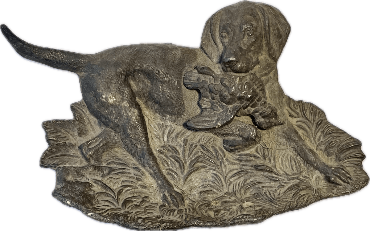 Cast Iron Dog with Bird in its Mouth