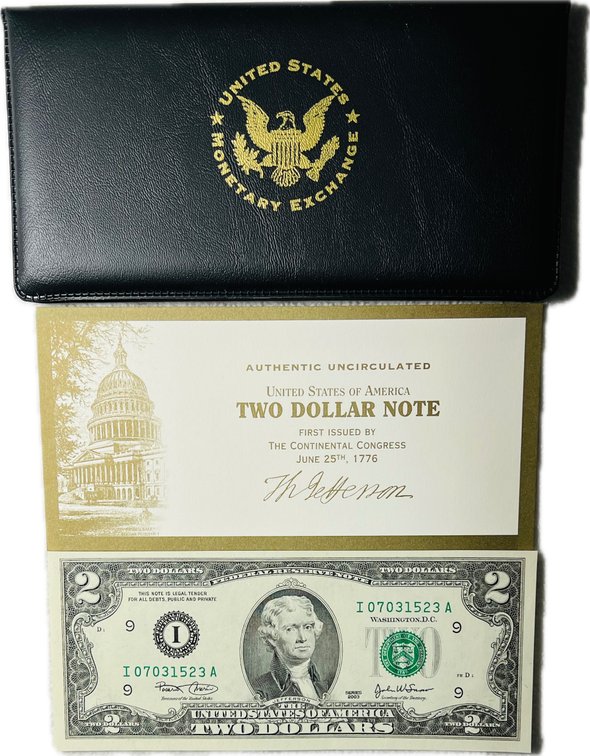 United States Monetary Exchange Series 2003 Authentic Uncirculated Two Dollar Note