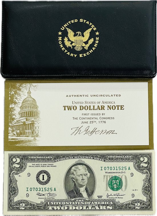 United States Monetary Exchange Series 2003 Authentic Uncirculated Two Dollar Note