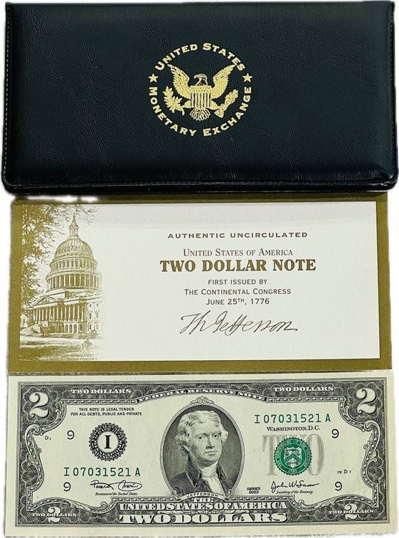 United States Monetary Exchange Series 2003 Authentic Uncirculated Two Dollar Note