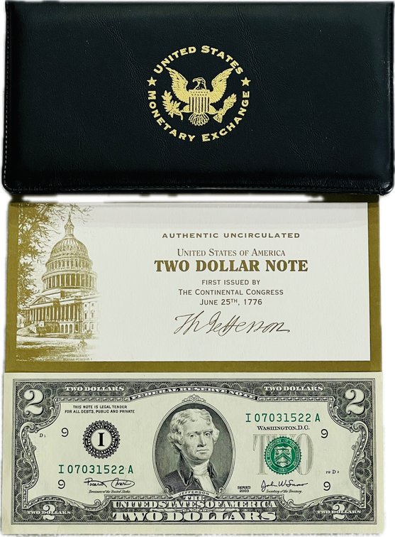 United States Monetary Exchange Series 2003 Authentic Uncirculated Two Dollar Note
