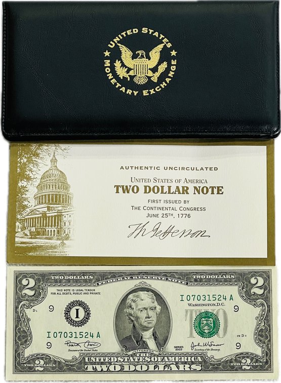 United States Monetary Exchange Series 2003 Authentic Uncirculated Two Dollar Note