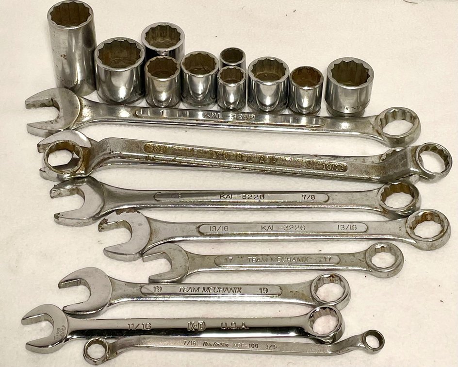 Variety of Wrenches and Sockets