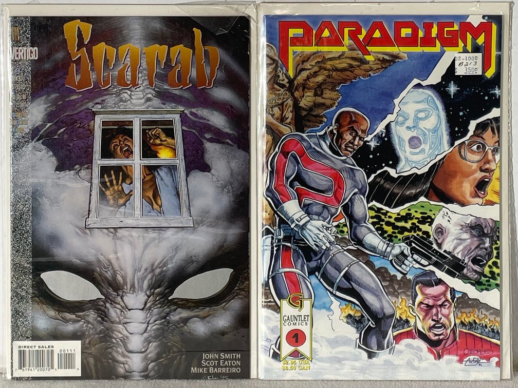 DC Vertigo Scarab (Nov 93) and Gauntlet Comics Paradigm Comic Books