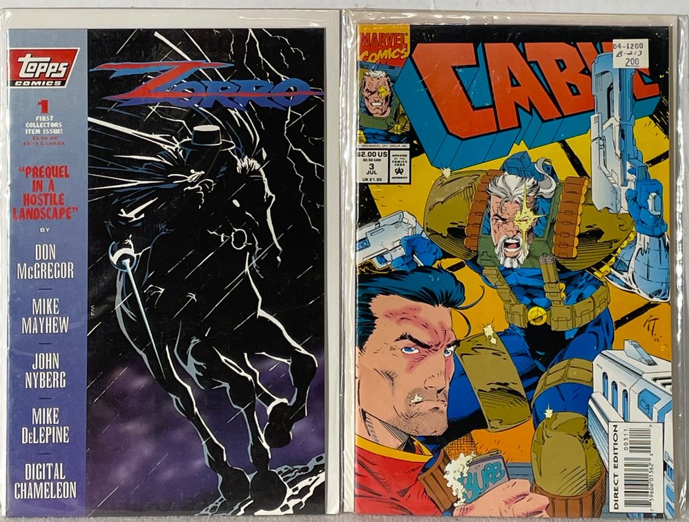 Topps Comics Zorro (1st Issue) and Marvel Comics Cable (3 JUL) Comic Books