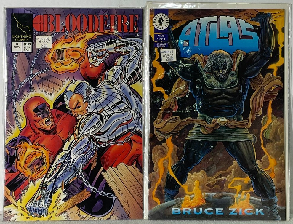 Lightning Comics Bloodfire (6 NOV) and Dark Horse Comics Atlas (1 of 4) Comic Books