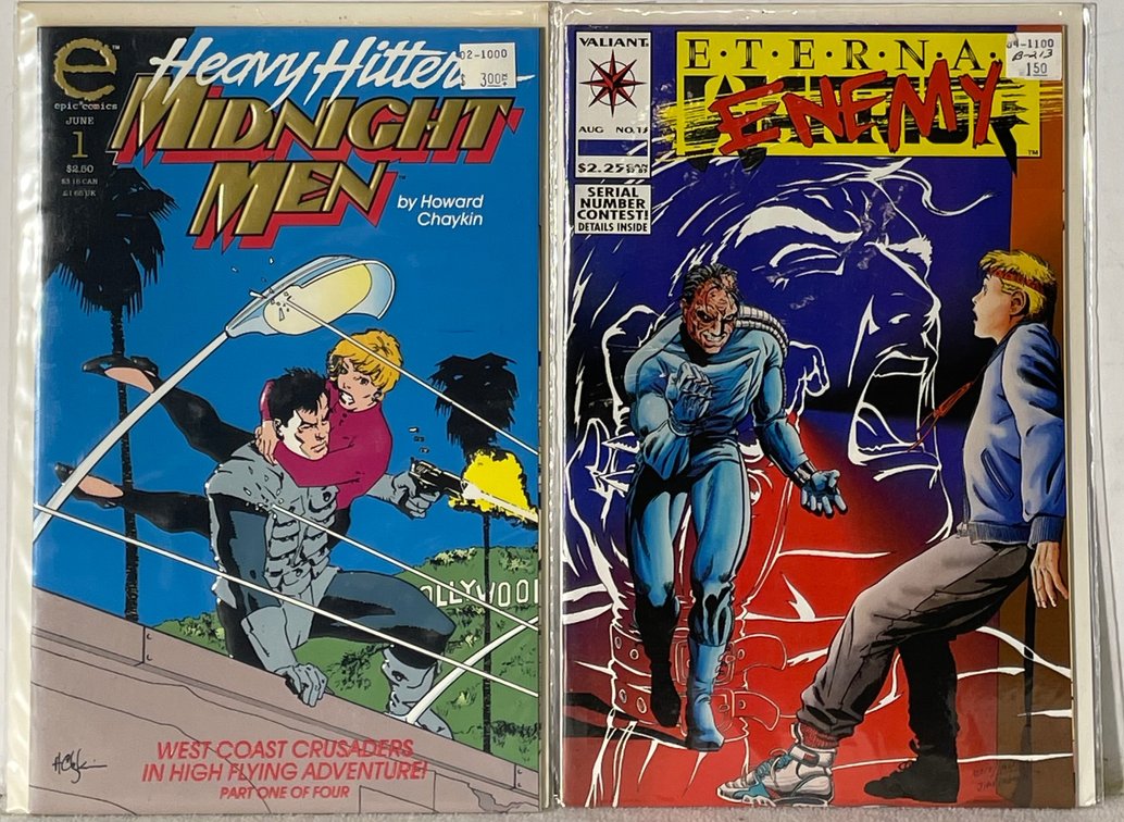 Epic Comics Midnight Men (1 JUNE) and Valiant Eternal Enemy (AUG No. 13) Comic Books