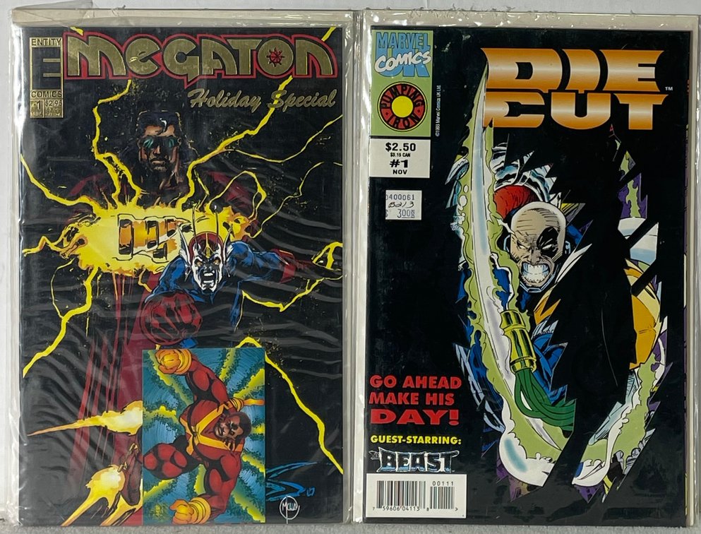 Entity Comics Megaton (#1 1994) and Marvel Comics UK Die Cut (#1 NOV) Comic Books