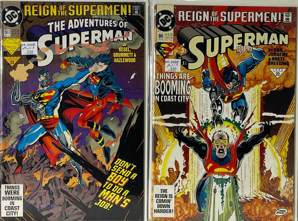 2 DC Superman (503 AUG 93 and 80 AUG 93) Comic Books