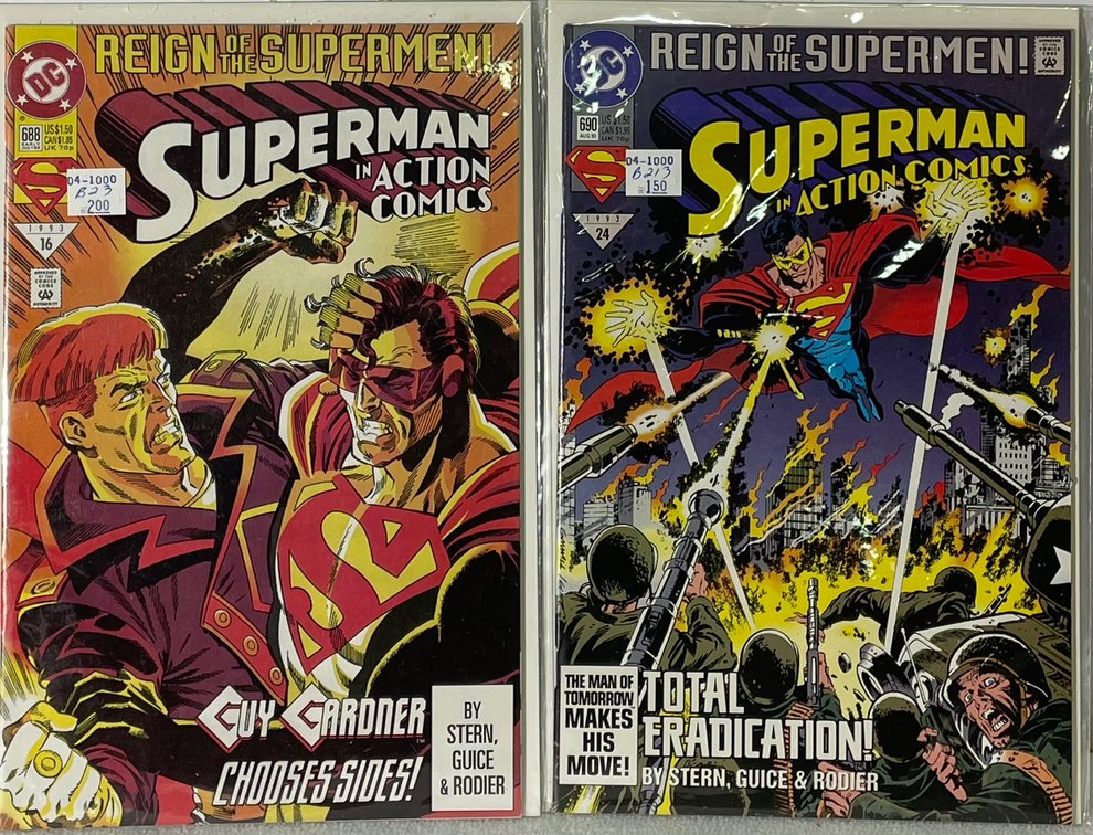 2 DC Superman (688 July 93 and 690 AUG 93)