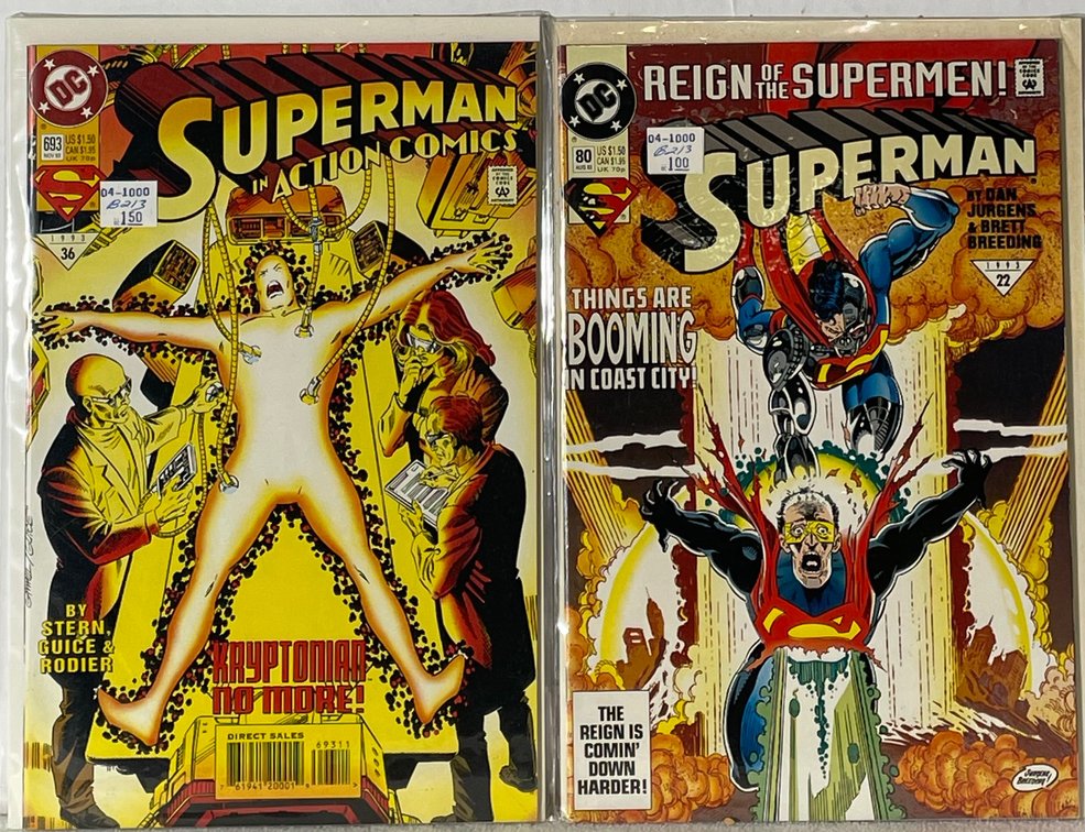 2 DC Superman (693 NOV 93 and 80 AUG 93) Comic Books