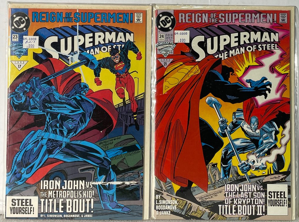 2 DC Superman (23 JUL 93 and 24 AUG 93) Comic Books