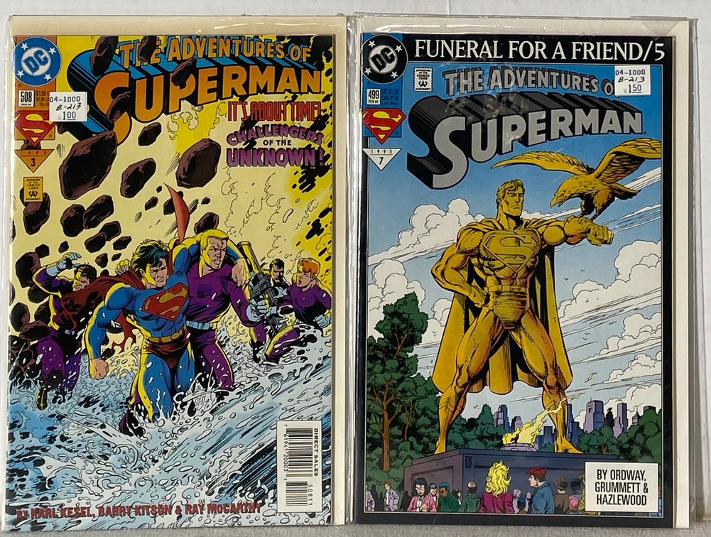 2 DC Superman (508 JAN 94 and 499 FEB 93) Comic Books