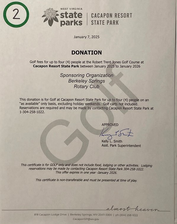 Image for Berkeley Springs Rotary 2025 Scholarships Online Auction