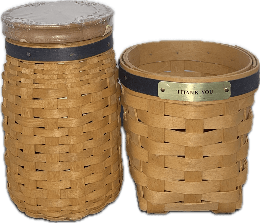 Longaberger 2003 Blue Ribbon Pride Basket and 2003 Thank You Pencil Basket 
