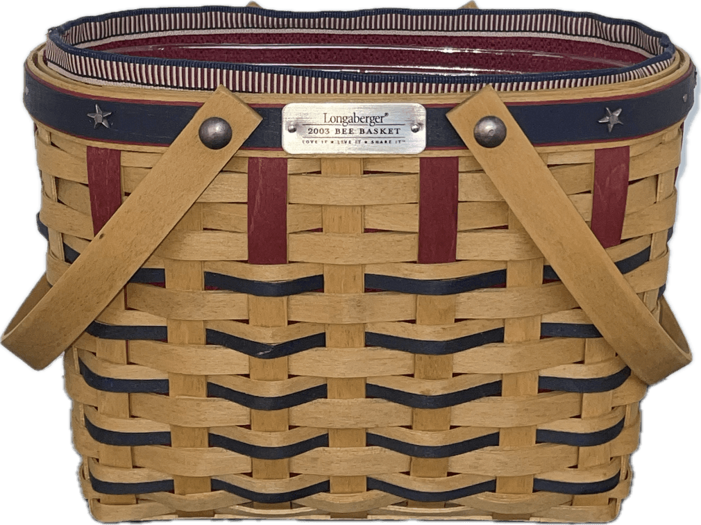 Longaberger 2003 Bee Basket with Liner and Protector
