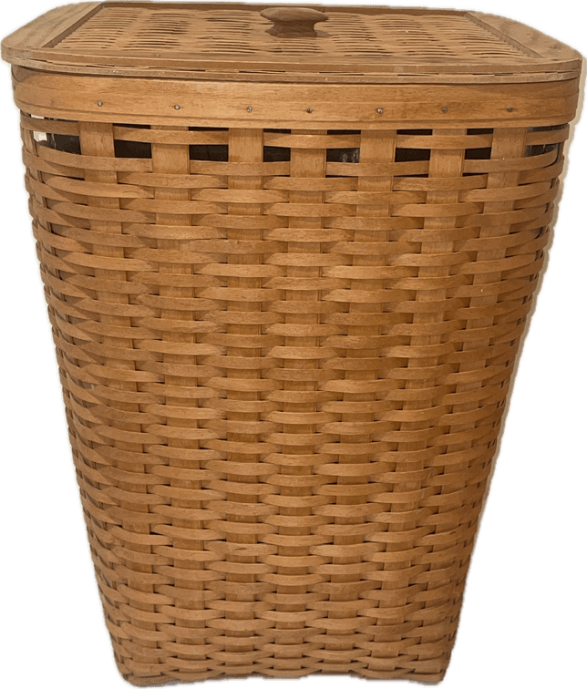 Longaberger 1995 Large Hamper Basket with Lid and Protector