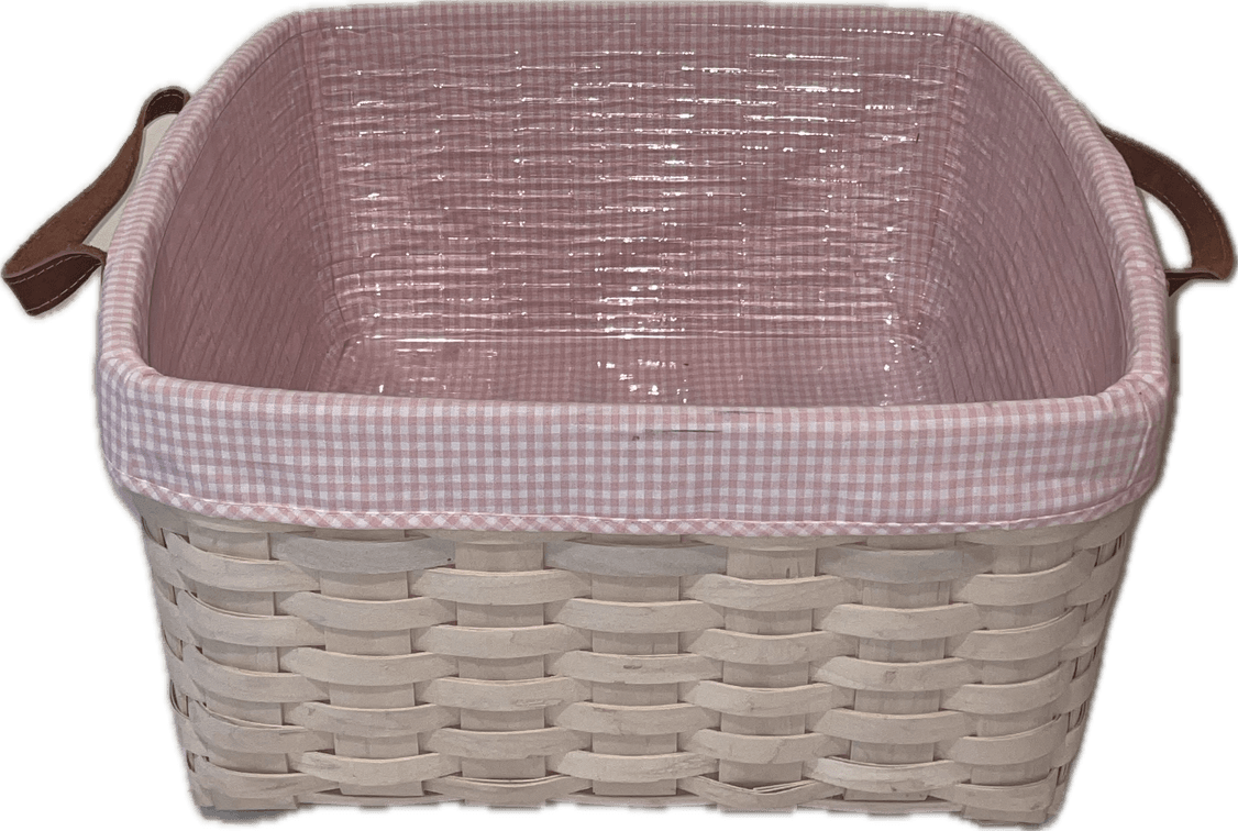 Longaberger 2004 Whitewashed Wash Day Basket with Leather Handles and Liner and Protector