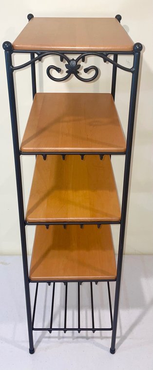 Longaberger Wrought Iron 5 Tier Baker’s Rack Stand with 4 Woodcraft Shelves
