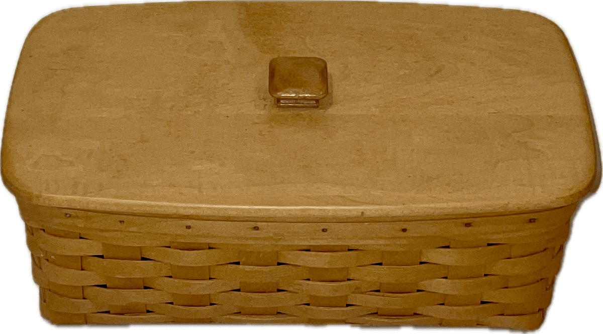 Longaberger 1998 Vanity Basket with Protector and Wood Lid