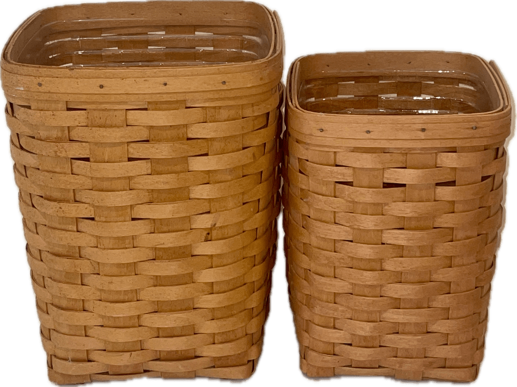 Longaberger 1995 Mini and Small Waste Baskets with Protectors