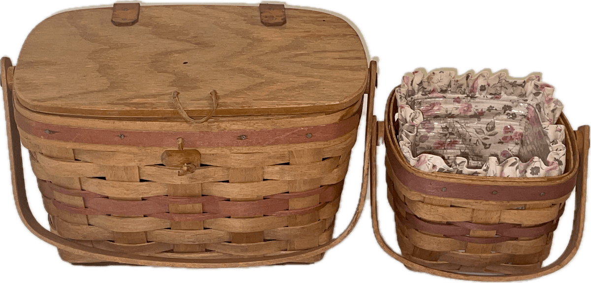 Longaberger 1990 Mother’s Day Purse Basket and 1990 May Series Violet Basket Combo