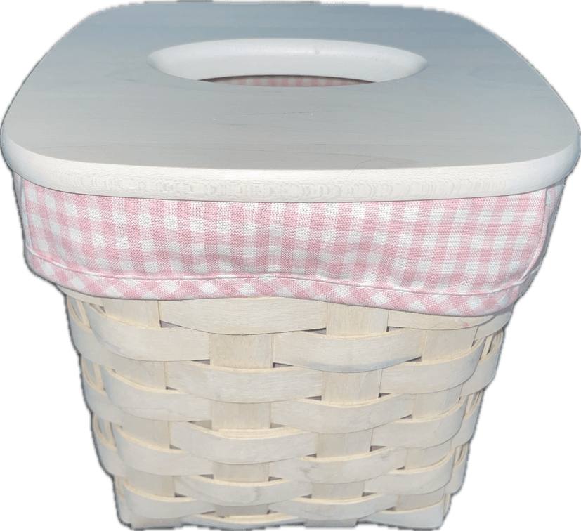 Longaberger 2004 Whitewashed Tissue Basket with Lid, Liner and Protector