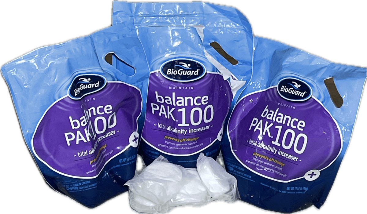 3 Partial Bags of BioGuard Balance PAK 100 Bags and 4 Chlorine Tablets