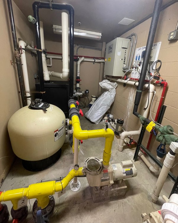 Wellness Center Pool Propane Heater,Sand Filter, Pumps and Controls