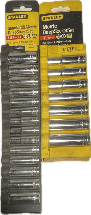 Stanley Standard and Metric Deep Socket Sets