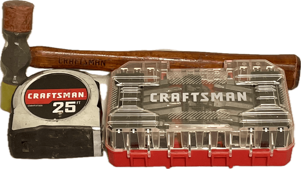 Craftsman Driver Bit Set, Tape Measurer and Hammer